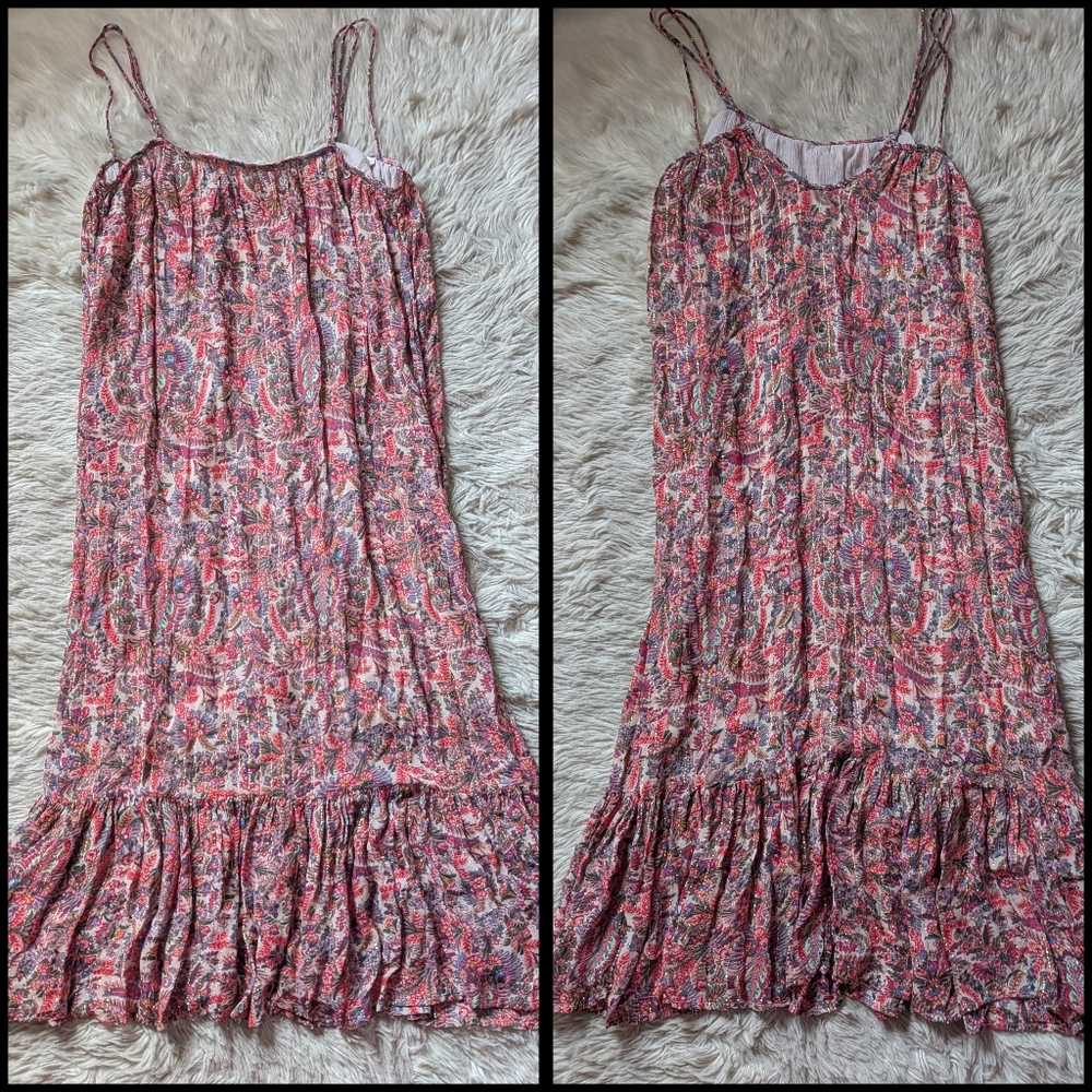 Natural Life Pink Paisley Metallic Sleeveless Dress - Picture 2 of 13
